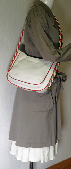OLD Gucci レア！ロープデザインショルダー（白×赤）