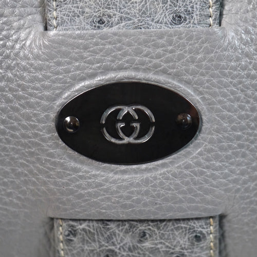 OLD Gucci レア！オーストリッチ×シャーク総皮ショルダー（グレー）