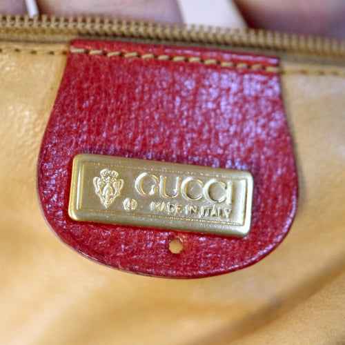 OLD Gucci ジャッキーハンドバッグ ピグスキン（赤）