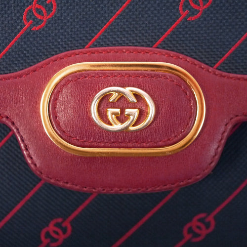 OLD Gucci  <訳アリ>流れ星ＧＧ柄ショルダー（紺×赤）