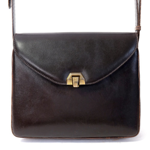 OLD Gucci　リザード×総革ショルダー (濃茶)