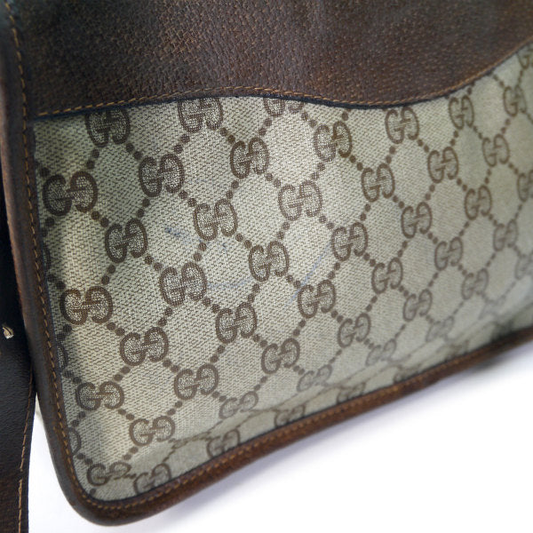 OLD Gucci ７0s筆記体ロゴ金具ショルダ−（茶）