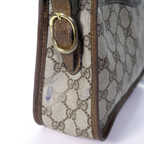 OLD Gucci ７0s筆記体ロゴ金具ショルダ−（茶）