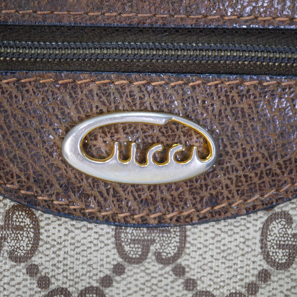 OLD Gucci ７0s筆記体ロゴ金具ショルダ−（茶）