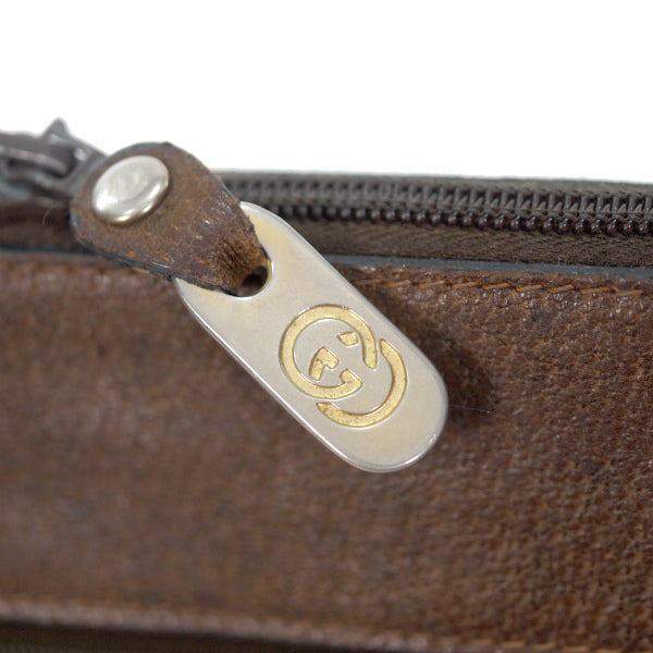 OLD Gucci ７0s筆記体ロゴ金具ショルダ−（茶）