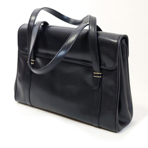 OLD Gucci　黒総革3層式ハンドバッグ（黒）