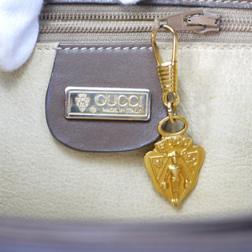 OLD Gucci　総革3層式ハンドバッグ（ミルクティー）