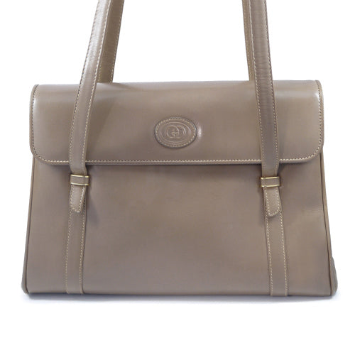 OLD Gucci　総革3層式ハンドバッグ（ミルクティー）