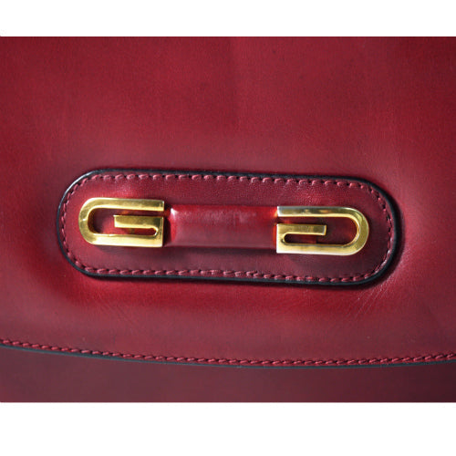 OLD Gucci 丸フォルム総革ショルダー(ボルドー)