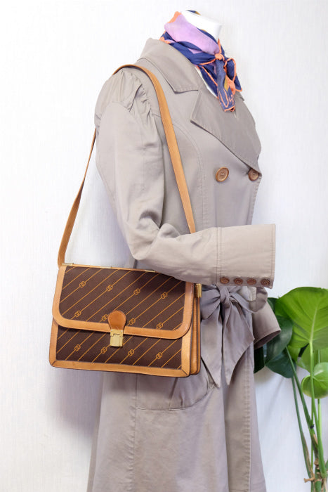 OLD Gucci  70S 流れ星ＧＧ柄ショルダー（茶）