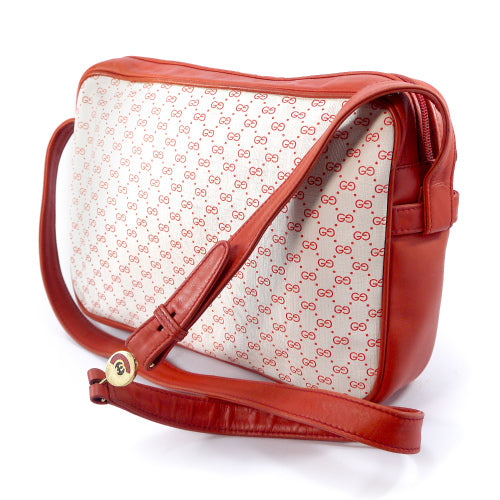 OLD Gucci フロントポケットショルダー（マイクロGG　赤)
