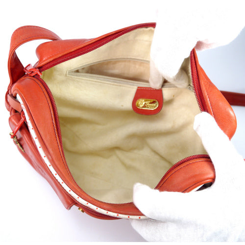 OLD Gucci フロントポケットショルダー（マイクロGG　赤)