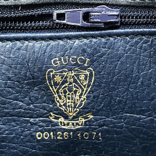 OLD Gucci70s!筆記体ロゴ シェルポシェット(青)