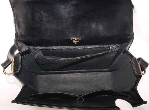 OLD Gucci　2WAYターンロック総革ショルダー (黒)