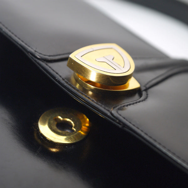 OLD Gucci　2WAYターンロック総革ショルダー (黒)