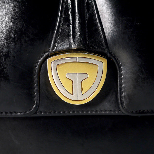 OLD Gucci　2WAYターンロック総革ショルダー (黒)