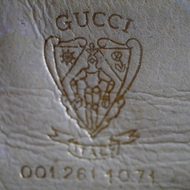 OLD Gucci 70s!筆記体ロゴ シェルポシェット(茶)