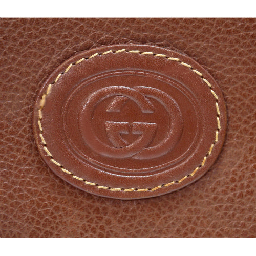 OLD Gucci 大型巾着ショルダー（総革・茶）
