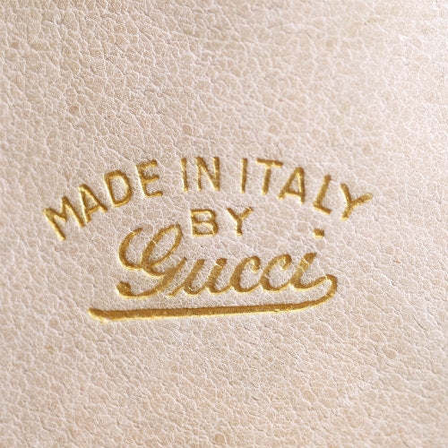 OLD Gucci 筆記体スクエア総革ショルダ−（ミルクティー）