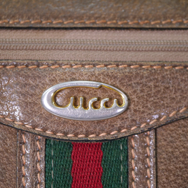 OLD Gucci 筆記体シェリー総革2WAYショルダ−（茶）