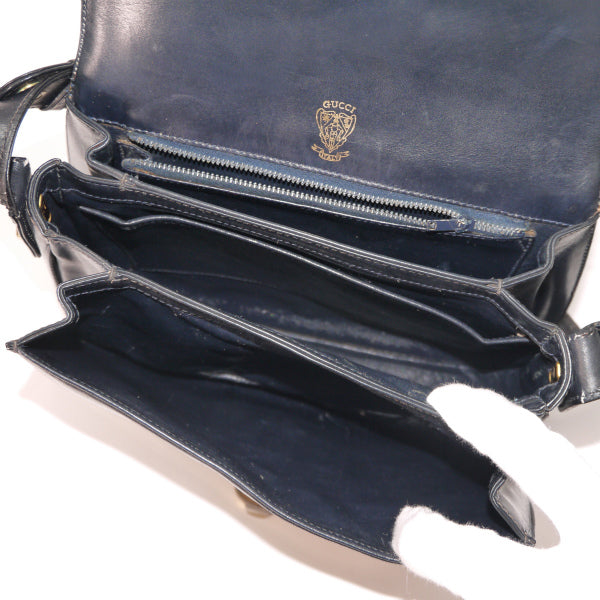 OLD Gucci　サイドビット総革半円ショルダー (黒)