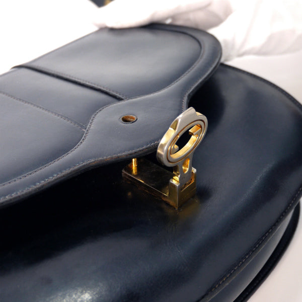 OLD Gucci　サイドビット総革半円ショルダー (黒)