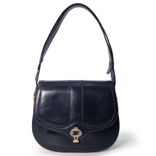 OLD Gucci　サイドビット総革半円ショルダー (黒)