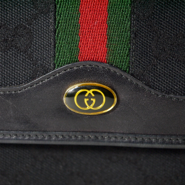 OLD Gucci シェリーGG柄キャンバスショルダー（黒）