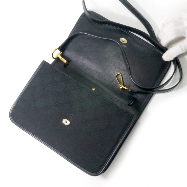 OLD Gucci シェリーGG柄キャンバスショルダー（黒）