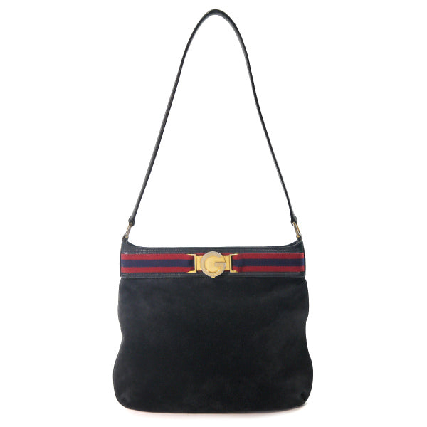 OLD Gucci シェリーベルト ワンショルダー(スエード・紺）