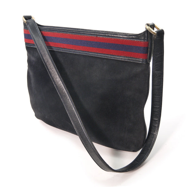 OLD Gucci シェリーベルト ワンショルダー(スエード・紺）