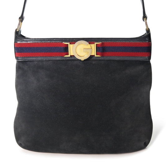 OLD Gucci シェリーベルト ワンショルダー(スエード・紺）