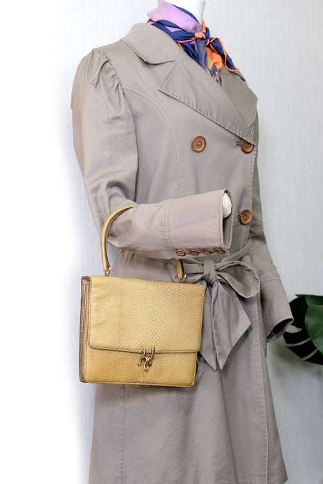 OLD Gucci 60s最古品！リザードハンドバッグ