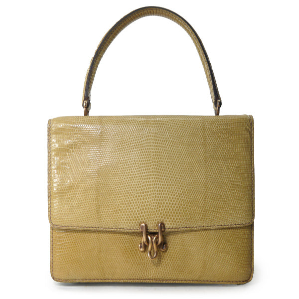 OLD Gucci 60s最古品！リザードハンドバッグ