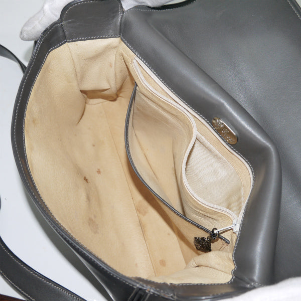 OLD Gucci　レア！三角留めトグル斜めがけショルダー（グレー）