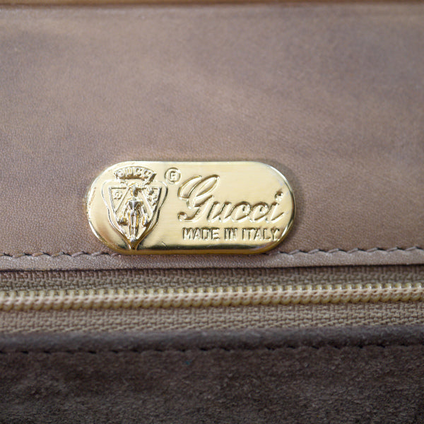 OLD Gucci　総革がま口 ハンドバッグ（ミルクティー）
