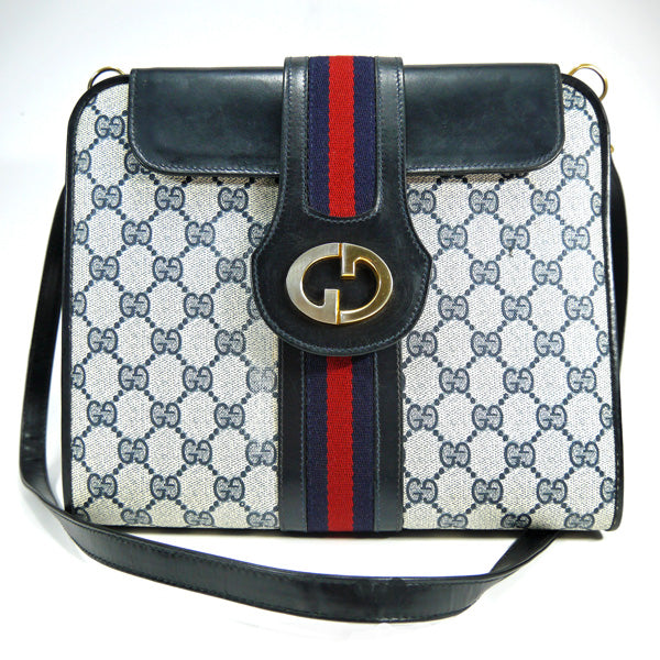 OLD Gucci 70sインターロッキングGGショルダー（青）