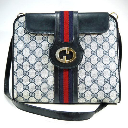 OLD Gucci 70sインターロッキングGGショルダー（青）