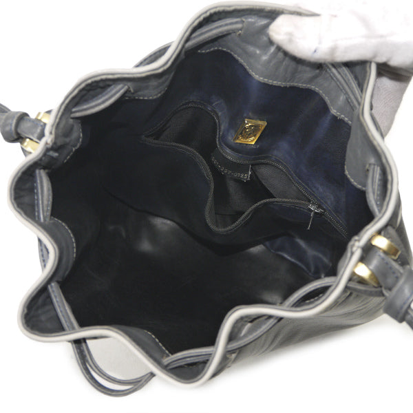 OLD Gucci デザインライン巾着ショルダー（グレー）