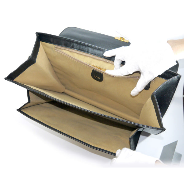 OLD Gucci ショルダー付きブリーフケース（黒）