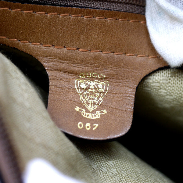 OLD Gucci 筆記体ロゴ金具 マイクロGGショルダー（茶）