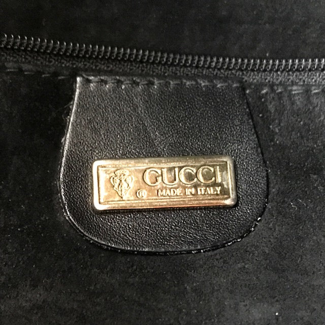 OLD Gucci シンプルGGマーク総革大型ショルダー（黒）
