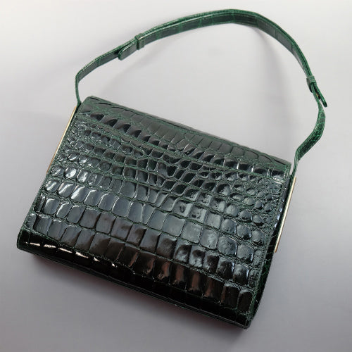 OLD Gucci　レア!!クロコショルダー（グリーン）