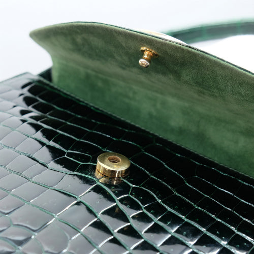 OLD Gucci　レア!!クロコショルダー（グリーン）