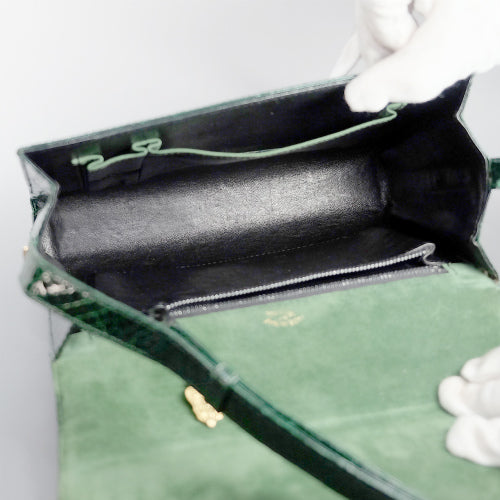 OLD Gucci　レア!!クロコショルダー（グリーン）