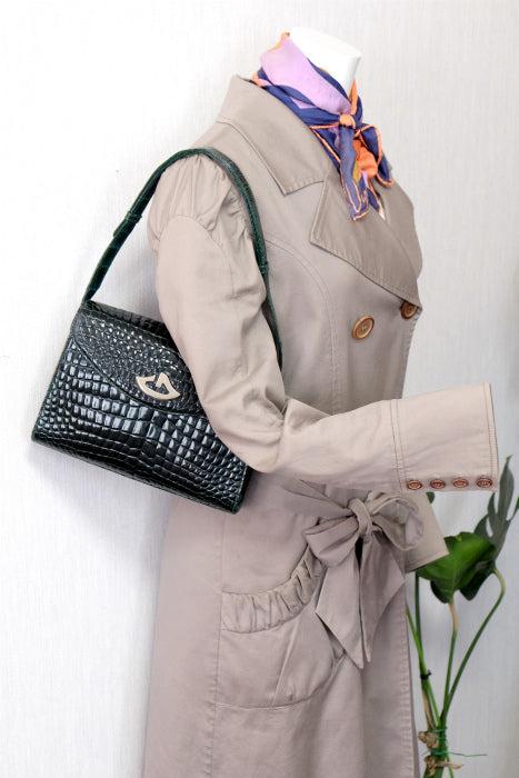 OLD Gucci　レア!!クロコショルダー（グリーン）