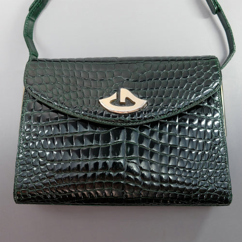 OLD Gucci　レア!!クロコショルダー（グリーン）