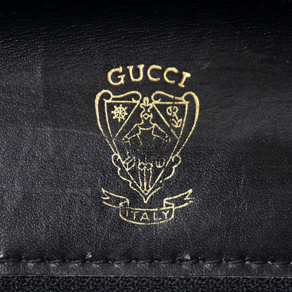 OLD Gucci　1973総革ハンドバッグ（黒）