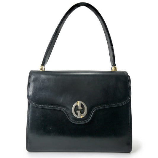 OLD Gucci　1973総革ハンドバッグ（黒）