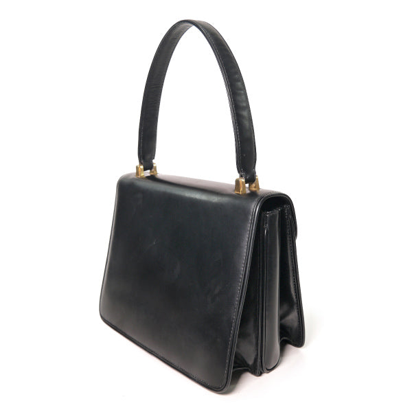 OLD Gucci　総革3層式ミニハンドバッグ(黒)